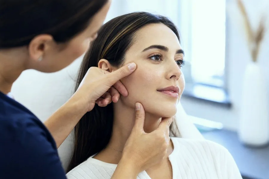 Facial Pain examination by a consultant