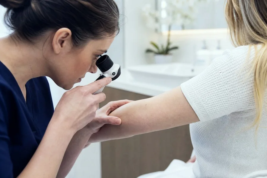 Genital dermatology examination by a consultant