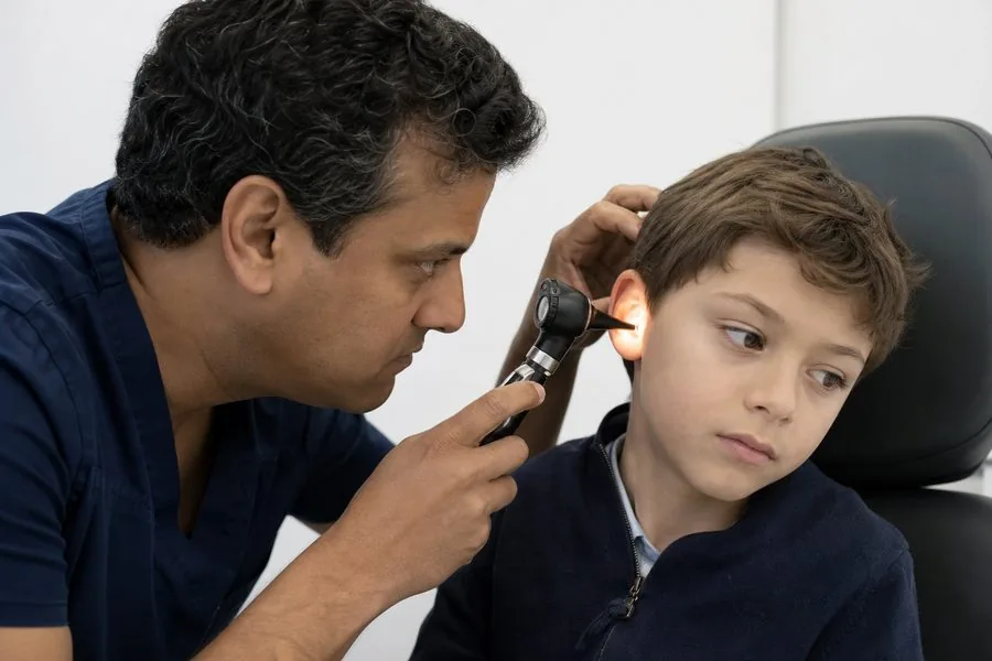 Glue Ear examination by a consultant