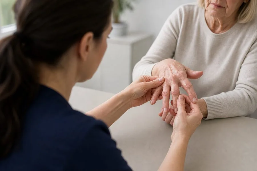 Osteoarthritis examination by a consultant