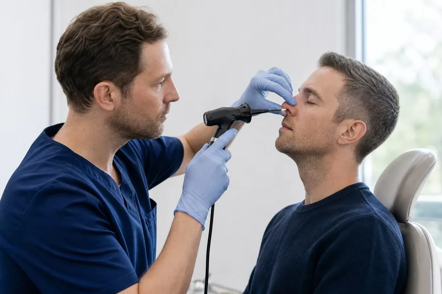Sinusitis examination by a consultant