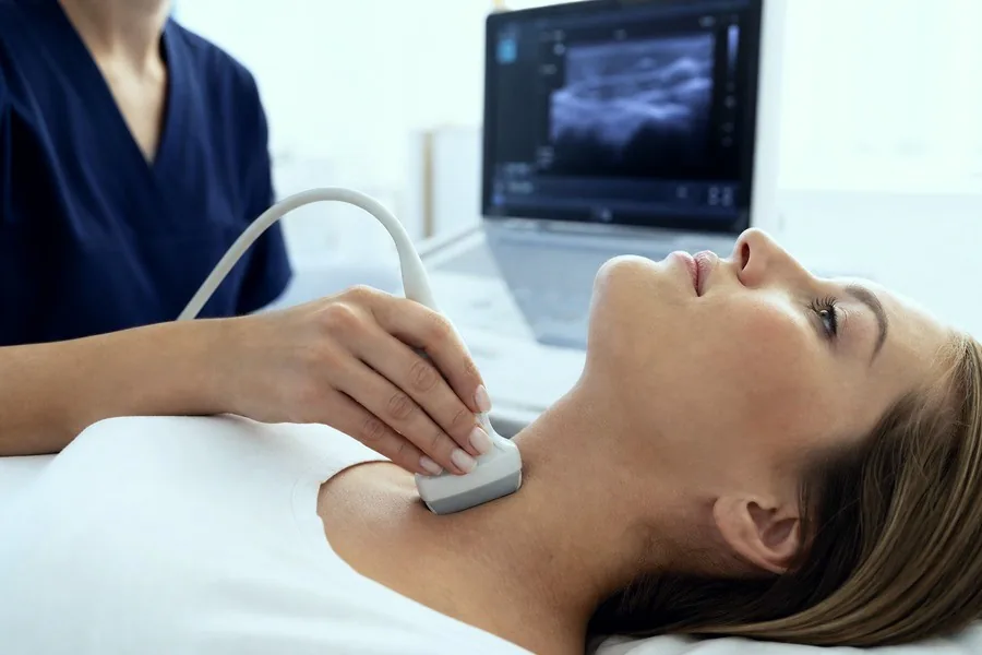 Thyroid problems examination by a consultant