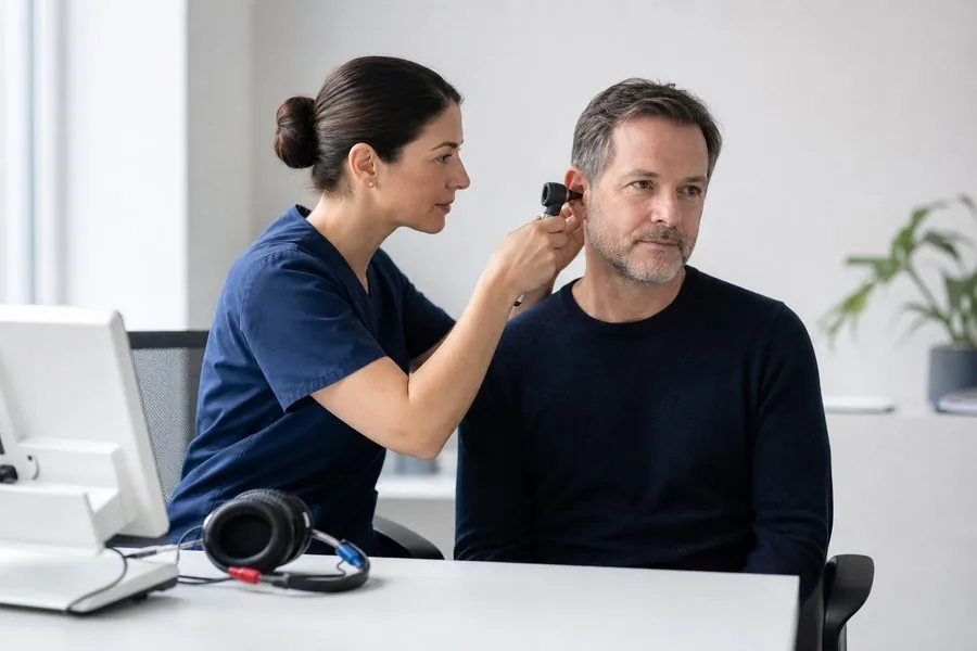 Tinnitus examination by a consultant