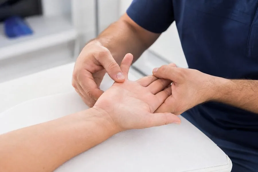 Trigger Finger examination by a consultant