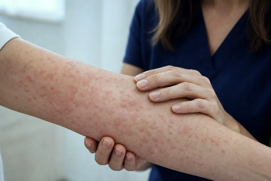 Urticaria (Hives) examination by a consultant