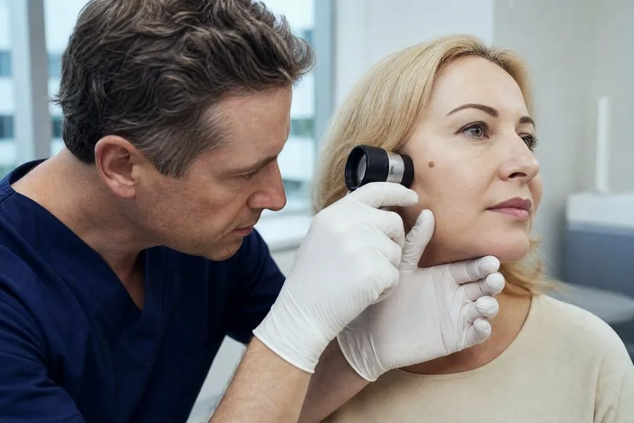 Facial skin lesion excision